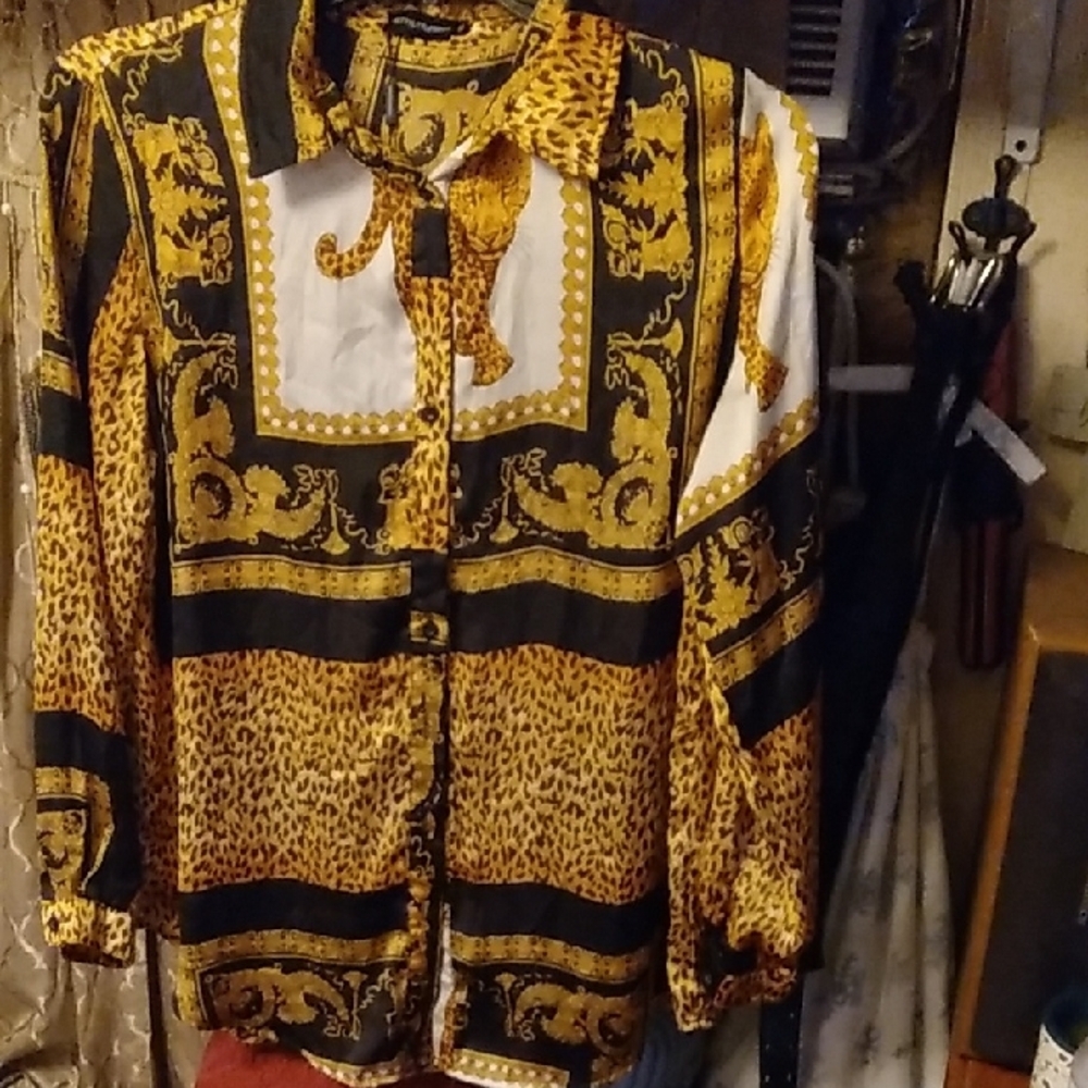 Pretty Little Thing Versace Inspired Baroque Print Blouse